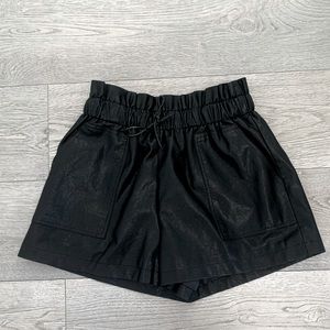 Faux leather high waisted shorts